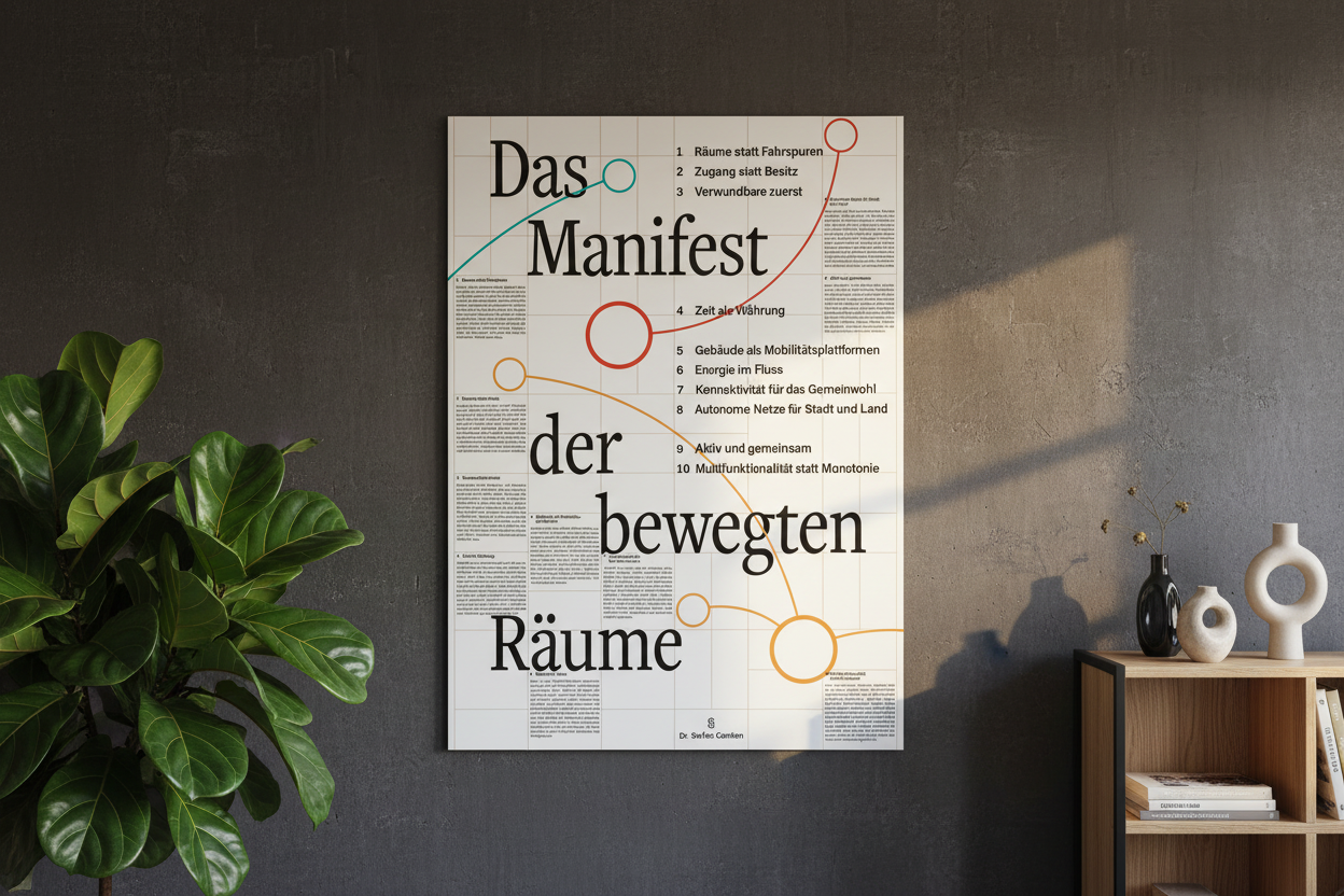 Mobility Report Poster Mock-up mit Pflanze